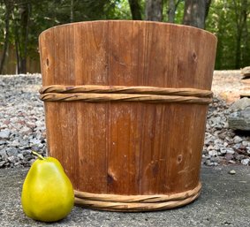 Vintage Wood Barrel Shape Planter