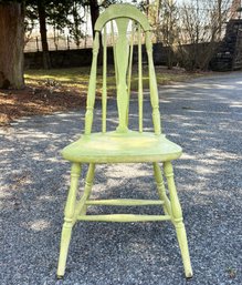 A Rustic Painted Wood Farmhouse Chair