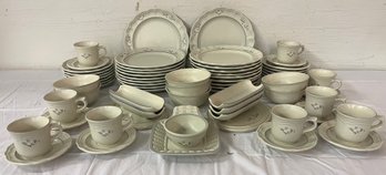 Large Pfaltzgraff Lot Of Plates, Teacups, Saucers, And Accessories