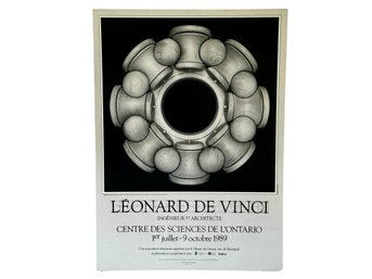 1989 Leonard De Vinci Exhibition Poster From Muse Des Beau-arts De Montreal