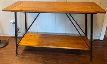 Heavy Wood And Iron Console Table