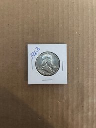 Beautiful 1963 Ben Franklin Half Dollar 90 Silver