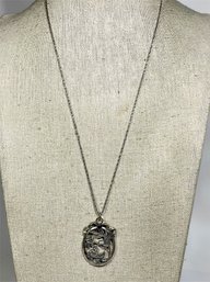 Beautiful Sterling Silver Necklace Bird With Nest Pendant On 18' Long Sterling Silver Chain