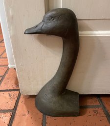 Unusual Vintage Cast Iron Goose Shaped Door Stop