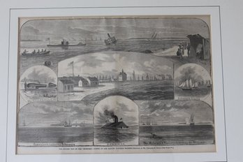 The Second Trip Of The Merrimac 19th Century Lithograph Sketched By Theodore R Davis