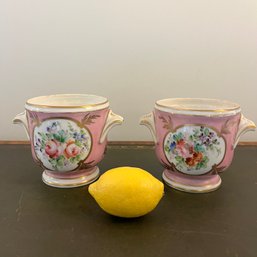 A Pair Of Antique Porcelain Cache Pots