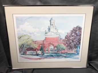 TRACY SUGARMAN Signed / Numbered Print New Norwalk City Hall / Old Norwalk High School - 61 Of 100 - Framed