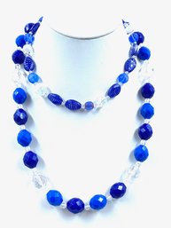 Pairing Of 2 Blue Beaded Necklaces