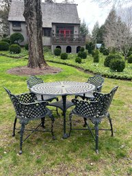 Outdoor Garden Table & Matching Set Of 4 Garden Chairs