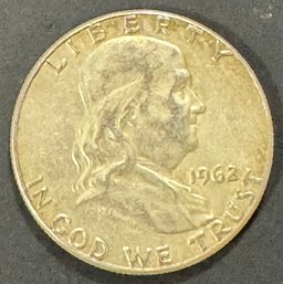 1962 Benjamin Franklin Silver Half Dollar