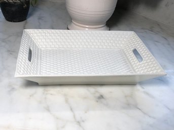 Fabulous Like New TIFFANY & Co. Porcelain Tray - TIFFANY WEAVE Made In Ireland - Designed By Sybil Connolly