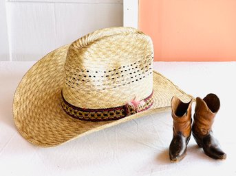 Cowboy Hat And Miniature Cowboy Boots