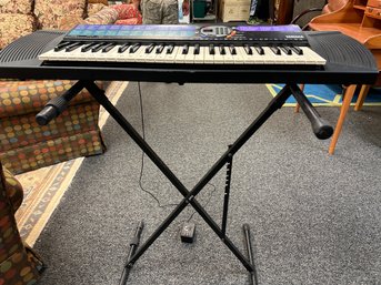 Yamaha PSR-77 Keyboard And Stand W/ Power Supply