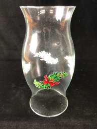 Holly Decorated Glass Shade