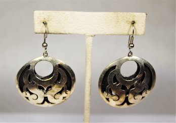 Vintage Mexican Signed Sterling Silver Pierced Earrings