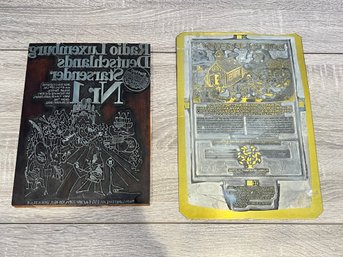 Pair Of Metal Printing Plates