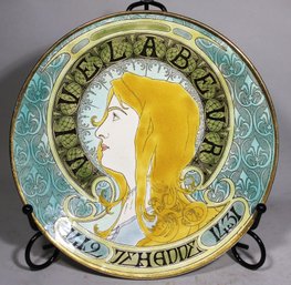 RARE Luneville Joan Of Arc Faience Plate