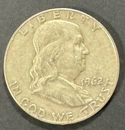 1962-D Benjamin Franklin Silver Half Dollar