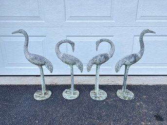 Group Of 4 Cast Aluminum Cranes