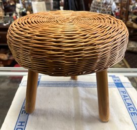 Vintage Wooden Foot Tripod Style Stool. KSS/ E1