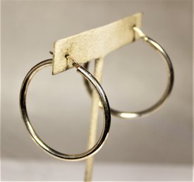 Larger Sterling Silver Plain Pierced Hoop Earrings