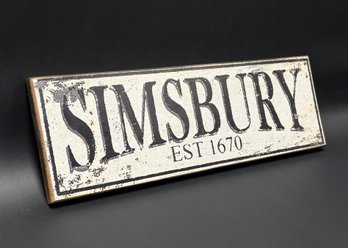 A Fabulous Intentionally-Aged Wall Sign: Simsbury
