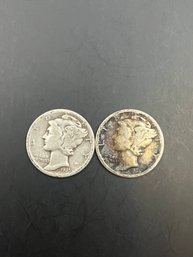 2 Mercury Dimes 1935, 1935-D