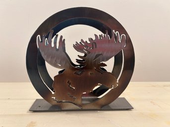 Plasma Cut Steel Moose Head Napkin Holder