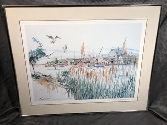 TRACY SUGARMAN Signed / Numbered Print Of Norwalk Harbor From Veterans Park - 61 Of 100 - Nicely Framed