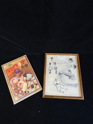 The Dig Out Quiz Book And Baseball Framed Art