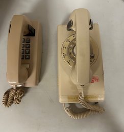 Vintage Telephones - Automatic Electric Push Button Beige Wall Mount Style & A Rotary Dial Wall Mount   LD/B1