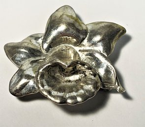 Sterling Silver Orchid Formed Brooch