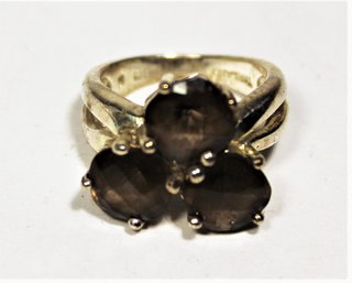 Smoky Quartz Sterling Silver Ladies Ring Size 6