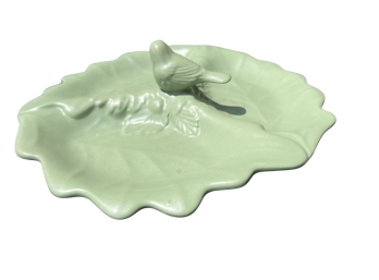 Lovely Bird On A Leaf Ceramic Serving Plate