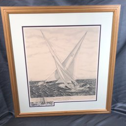 Signed 1962 AMERICAS CUP Print By PRICE - Australias 1st Challenge - 134 Of 300 - Signed And Framed - WOW !