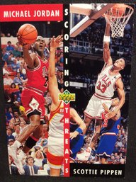 1992-93 Upper Deck Scoring Threats Michael Jordan - Scottie Pippen - L