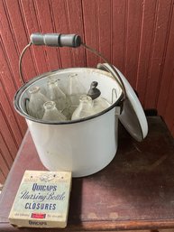 Vintage Enameled Baby Bottle Warmer.