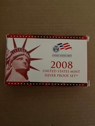 Beautiful 2008 - S U. S. Mint 14 Coin Silver Proof Set With Original Mint Box And COA