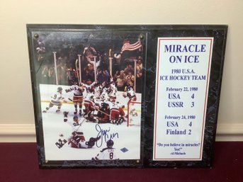 MIRACLE ON ICE 1980 USA ICE HOCKEY TEAM SIGNED PLAQUE