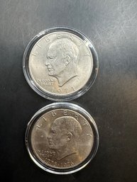 2 Eisenhower Dollars 1971, 1976