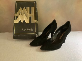 Miguel Hernandez Black Suede Heels #10