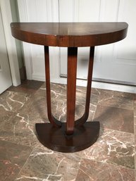 Vintage 1930s / 40s Art Deco Demi Lune Table / Stand - Walnut Finish - Very Nice Vintage Table  Stand - WOW !