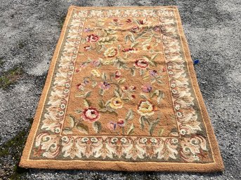 A Vintage Floral Hooked Rug