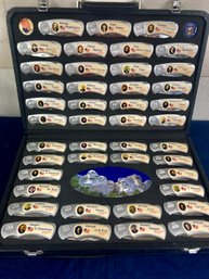 Complete Collection Presidential Pocket Knife Set Of 43 With Metal Case Presidents Washington-Bush