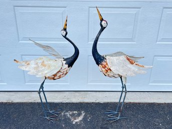 Pair Of Decorative Metal Birds