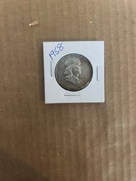 Beautiful 1958 Ben Franklin Half Dollar 90 Silver