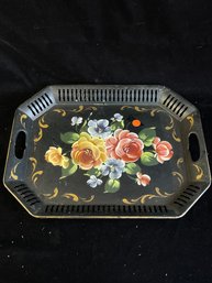 Hand Decorated Floral Tray