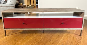 Low Console With Red Drawers