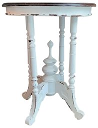 Shabby Chic Cottage Table In Antique White With Raftwood Top