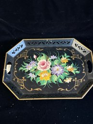 Hand Painted Floral Tray